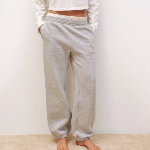 Reformation Pants - NWOT reformation skye boyfriend organic cotton sweatpants mid rise